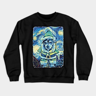 Santa Dog Van Gogh Style Crewneck Sweatshirt